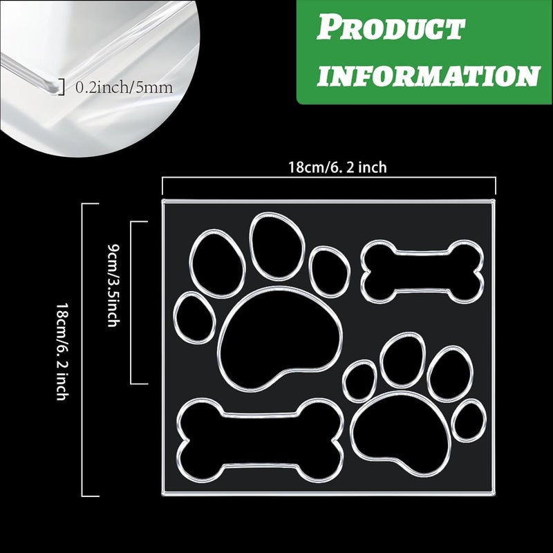 beinkmake Paw Print Router Template Dog Bones Acrylic Router Template for Woodworking Drawing Inlay Templates Charcuterie Board Decorative Templates - Image 2
